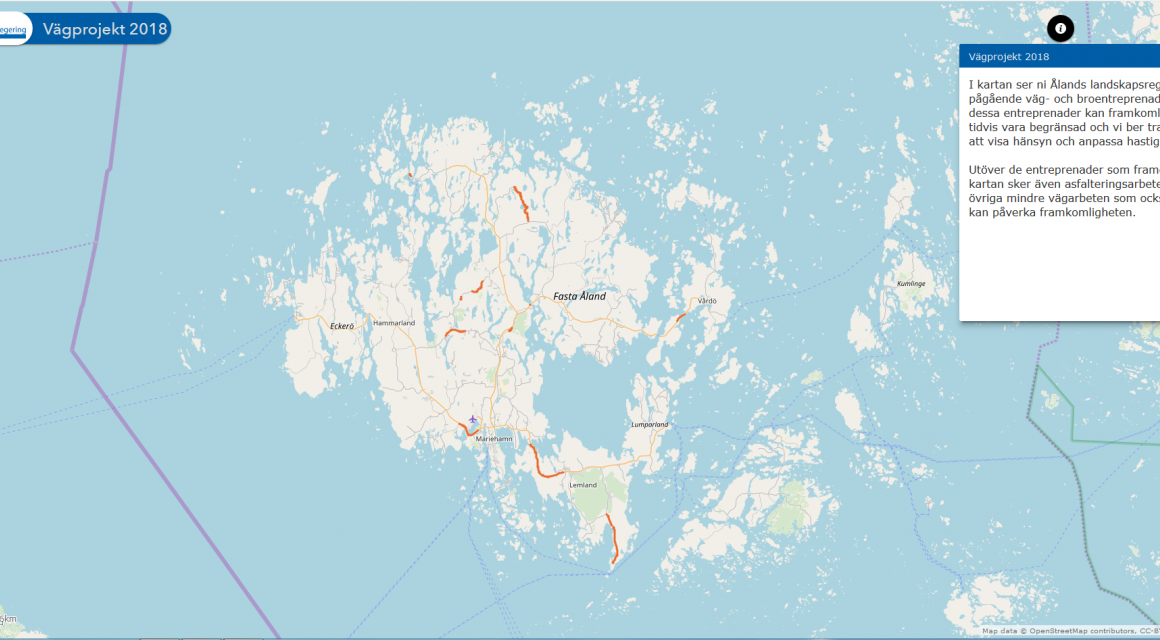 karta över mariehamn åland Digital karta över väg  och broentreprenader | Ålands Radio & Tv Ab