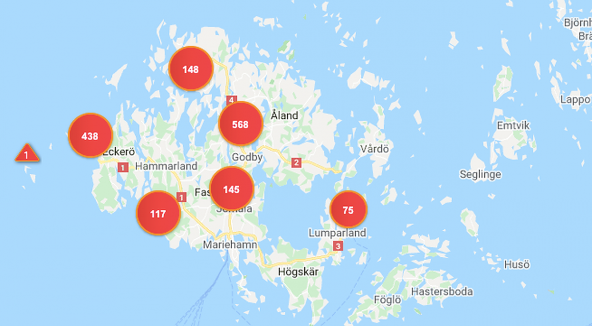 Stormen orsakade elavbrott | Ålands Radio & Tv Ab